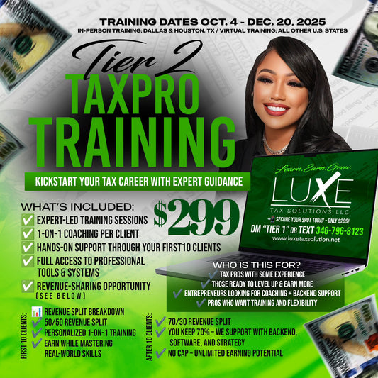 IN-PERSON DALLAS TX Register Here For Tier2 "Tax Pro Training"